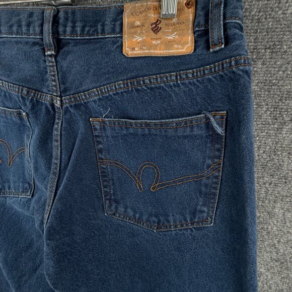 VTG Rocawear Denim Jeans Men Urban Y2K Hip Hop Blue Actual 37x31 Embroidered - Picture 10 of 16
